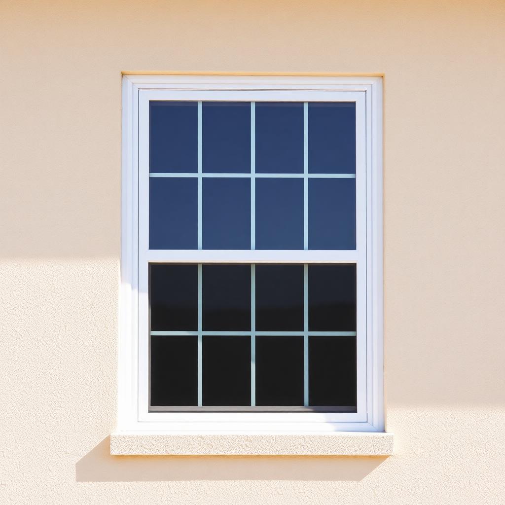 Interior view featuring a modern single-hung window with natural light